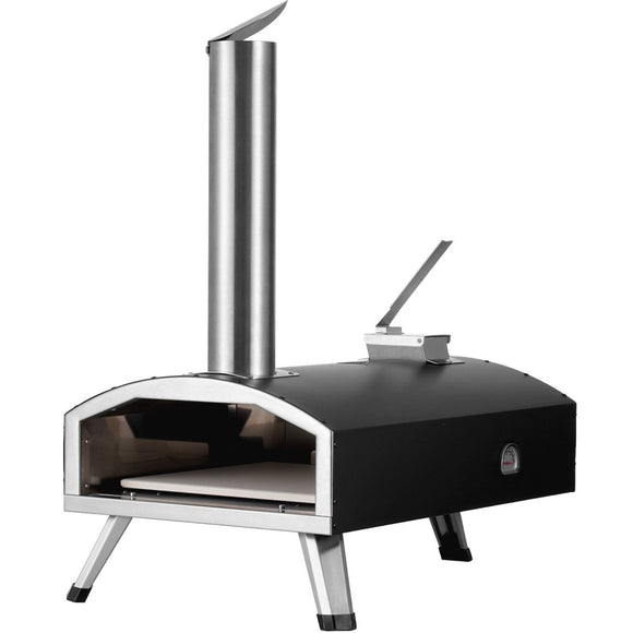 VEVOR Outdoor Pizza Oven, 12" Wood Fired Pizza Ovens, Pellet Pizza Stove with Thermometer, Portable Pizza Maker for Outside Backyard Patio Camping, Pizza Stone, Carry Bag, Shovel, Black - RnR Galore