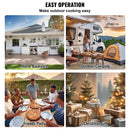 VEVOR Outdoor Pizza Oven, 12" Wood Fired Pizza Ovens, Pellet Pizza Stove with Thermometer, Portable Pizza Maker for Outside Backyard Patio Camping, Pizza Stone, Carry Bag, Shovel, Black - RnR Galore