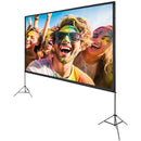VEVOR Projector Screen with Stand, 150 inch 16:9 4K 1080 HD Outdoor Movie Screen with Stand, Wrinkle - Free Projection Screen with Tripods and Carry Bag, for Home Theater Cinema Backyard Movie Night - RnR Galore