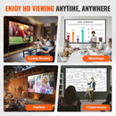 VEVOR Projector Screen with Stand, 150 inch 16:9 4K 1080 HD Outdoor Movie Screen with Stand, Wrinkle - Free Projection Screen with Tripods and Carry Bag, for Home Theater Cinema Backyard Movie Night - RnR Galore
