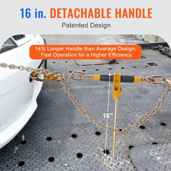 VEVOR Ratchet Chain Binder 3/8" - 1/2" Load Binders 12000 lbs w/ G80 Chains 4 Pcs - RnR Galore