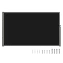 VEVOR Retractable Side Awning, 160X300cm Aluminum Outdoor Privacy Screen, 280g Polyester Water - proof Retractable Patio Screen, UV 30+ Room Divider Wind Screen for Patio, Backyard, Balcony, Black - RnR Galore