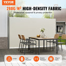 VEVOR Retractable Side Awning,160X300cm Aluminum Outdoor Privacy Screen, 280g Polyester Water - proof Retractable Patio Screen, UV 30+ Room Divider Wind Screen for Patio, Backyard, Balcony, Beige - RnR Galore