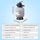 VEVOR Sand Filter, 16 - inch, 406.4mm, Up to 35 GPM Flow Rate, Above Inground Swimming Pool Sand Filter System with 7 - Way Multi - Port Valve, Filter, Backwash, Rinse, Recirculate, Waste, Winter, Closed Functions - RnR Galore