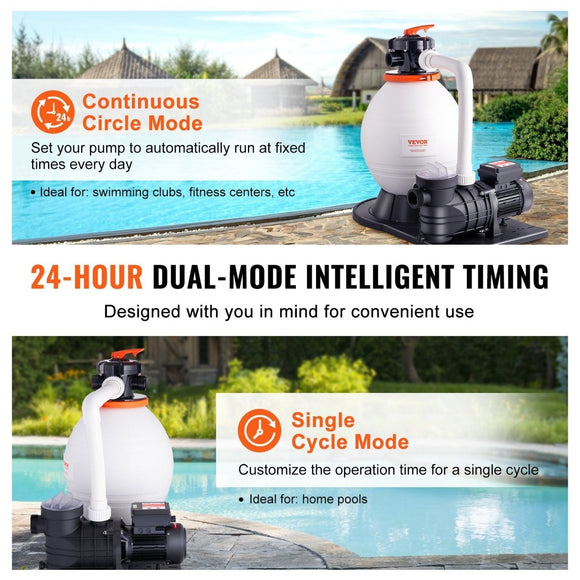 VEVOR Sand Filter Above Ground with 850W Pool Pump 18,000 L/H Flow 6 - Way Valve - RnR Galore