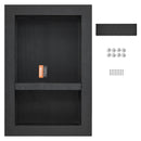 VEVOR Shower Niche Ready for Tile 40.64 x 60.96 cm, 16 x 24 inch Double Shelf Organizer, Square Corners Wall - inserted Niche Recessed, Sealed Protection Modern Soap Storage Niche for Shower Bathroom, Black - RnR Galore