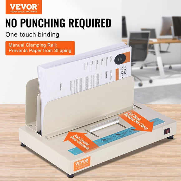 VEVOR Thermal Binding Machine, 500 Sheets Capacity Book Binding Machine, Thermal Book Binder 50mm Binding Thickness A3(Short Edge)/A4/A5 Document, with Infrared Optical Detection - RnR Galore