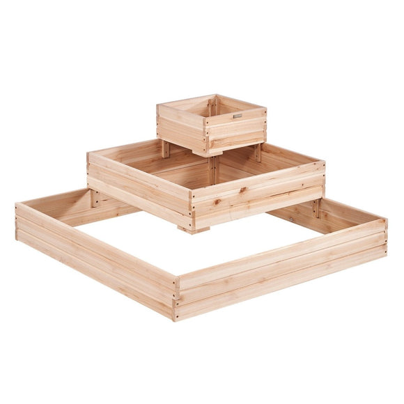 VEVOR Wooden Raised Garden Bed Planter Box 113 x 113 x 51 cm Flower Vegetable Herb - RnR Galore