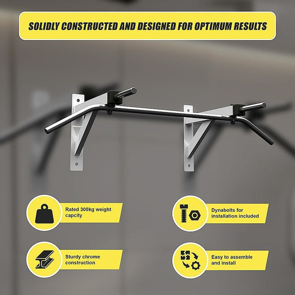 Wall Mounted Chin Up Pull Up Bar – Heavy Duty Home Gym Strength Training - RnR Galore