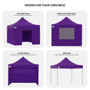 Wallaroo Gazebo Tent Marquee 3x3 PopUp Outdoor Purple - RnR Galore