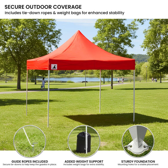 Wallaroo Gazebo Tent Marquee 3x3 PopUp Outdoor Red - RnR Galore