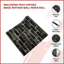 Wallpaper Faux Vintage Brick Pattern Wall Paper Roll - RnR Galore