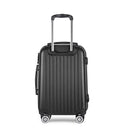 Wanderlite 28" 75cm Luggage Trolley Travel Set Suitcase Carry On Hard Case TSA Lock Lightweight Black - RnR Galore