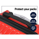 Wanderlite 2pc Luggage Trolley Travel Set Suitcase Carry On TSA Hard Case Lightweight Red - RnR Galore