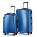 Wanderlite 2pcs Luggage Trolley Set Travel Suitcase Carry On Hard Case Lightweight Blue - RnR Galore