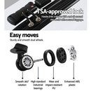 Wanderlite 2pcs Luggage Trolley Travel Suitcase Set TSA Hard Shell Case Strap White - RnR Galore