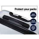 Wanderlite 3pc Luggage Trolley Travel Suitcase Set TSA Hard Case Shell Strap Silver - RnR Galore