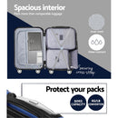 Wanderlite 3pcs LuggageTrolley Set Travel Suitcase Storage Organiser Carry On Hard Case TSA Lightweight Blue - RnR Galore