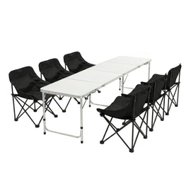 Weisshorn 7pc Camping Table Chair Set Outdoor Folding Aluminium Portable Picnic - RnR Galore