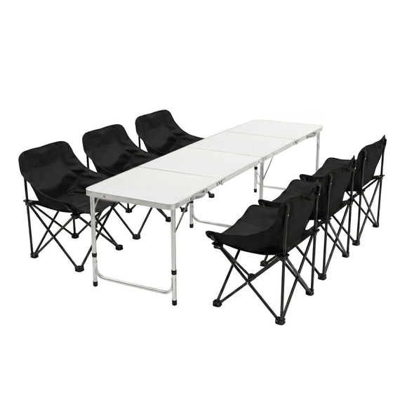 Weisshorn 7pc Camping Table Chair Set Outdoor Folding Aluminium Portable Picnic - RnR Galore