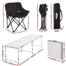 Weisshorn 7pc Camping Table Chair Set Outdoor Folding Aluminium Portable Picnic - RnR Galore