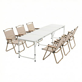 Weisshorn 7pc Camping Table Chair Set Outdoor Folding Aluminium Portable Picnic - RnR Galore