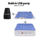 Weisshorn Air Mattress Queen Inflatable Bed 46cm Air bed Cube - RnR Galore