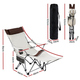 Weisshorn Camping Chair Reclining Adjustable Portable Outdoor Folding Lightweight - RnR Galore