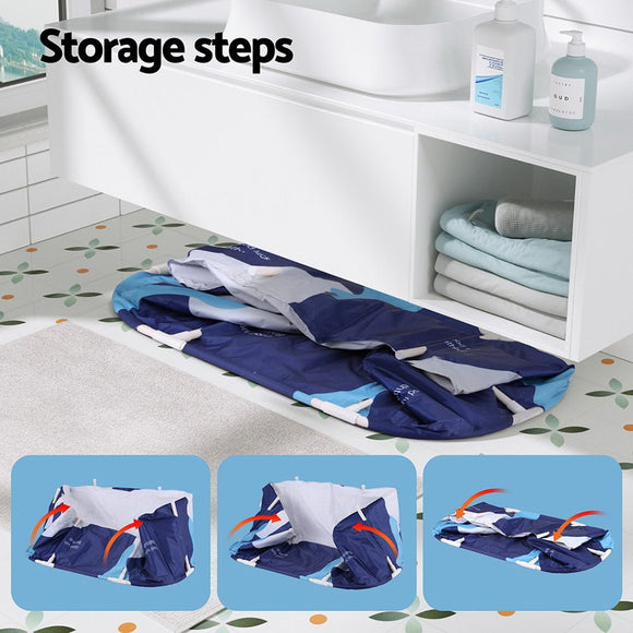 Weisshorn Foldable Bathtub PVC Spa Bucket Inflatable Cushion 114x62cm Navy Blue - RnR Galore