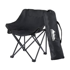 Weisshorn Folding Camping Moon Chair Portable Seat Weight Capacity 120KG Black - RnR Galore