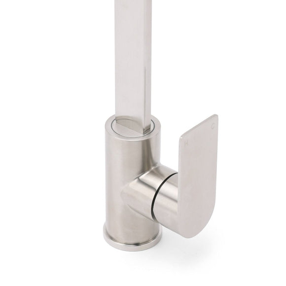 WELS Brushed Nickel Square Kitchen Sink Laundry Mixer 360º Swivel Faucet Tapware - RnR Galore