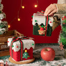 White and Green Luxe Plush Christmas Gift Box - Decorative Holiday Treat Box with Snowy Trim - RnR Galore