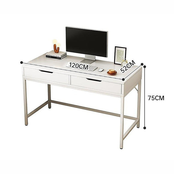 White Computer Desk – Modern PC Laptop Table for Gaming, Home Office, or Study Space Furniture - RnR Galore