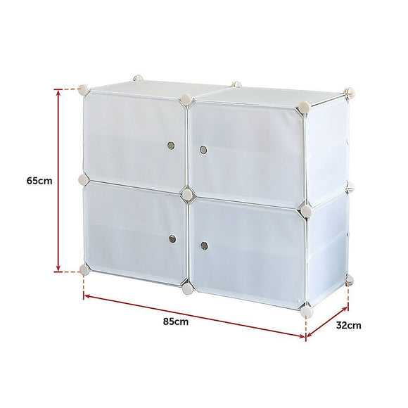 White Cube DIY Shoe Cabinet Rack Storage Portable Stackable Organiser Stand - RnR Galore