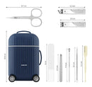 White Mini Suitcase Manicure Set - 8 - Piece Portable Grooming & Nail Care Travel Kit - RnR Galore