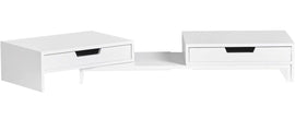 White Monitor Stand with Drawers - RnR Galore