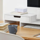 White Monitor Stand with Drawers - RnR Galore