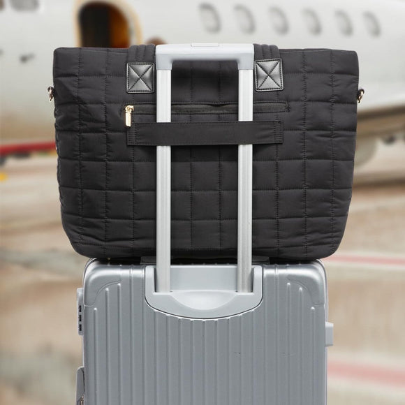 White New Large Capacity Tote Bag - Fashionable Quilted Women's Shoulder Bag and Laptop Bag - RnR Galore