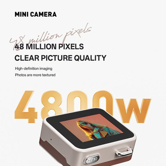 White Retro Mini Digital Camera Keychain - 48MP Portable Pocket Camcorder with 1080p HD Video - RnR Galore