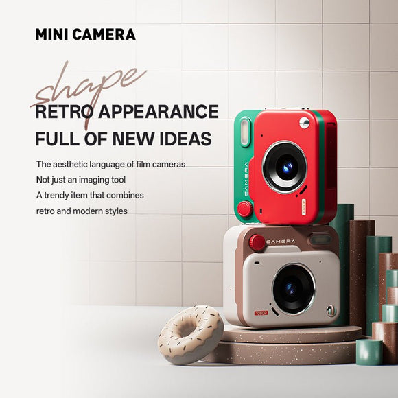 White Retro Mini Digital Camera Keychain - 48MP Portable Pocket Camcorder with 1080p HD Video - RnR Galore