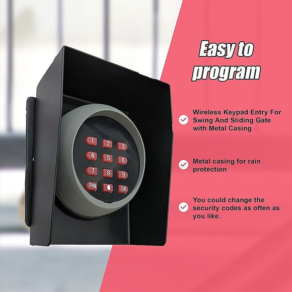 Wireless Keypad Entry For Swing And Sliding Gate with Metal Casing - RnR Galore