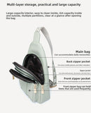 Women's Soft PU Leather Sling Bag Crossbody Chest Purse with Adjustable Boho Strap - Lightweight Multi - Pocket Shoulder Daypack for Travel & Daily Use - White - RnR Galore