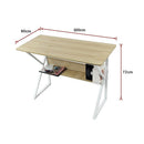 Wood & Metal Computer Desk with Shelf Home Office Furniture - RnR Galore