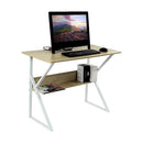 Wood & Metal Computer Desk with Shelf Home Office Furniture - RnR Galore