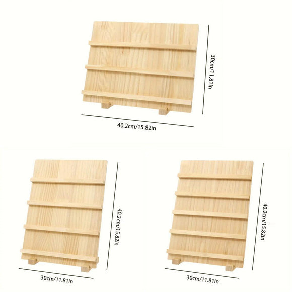 Wooden Earrings Display Rack Multi Tier Jewelry Stand Organizer Earrings Holder - 3 - Tier - RnR Galore