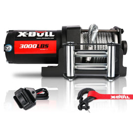 X - BULL Electric Winch 12V 3000LBS Steel Cable Wireless remote ATV UTV Boat Trailer - RnR Galore