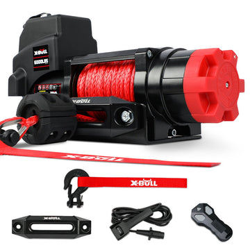 X - BULL Electric Winch 12V 6000LBS Synthetic Rope Wireless remote ATV UTV Boat Trailer 4WD - RnR Galore