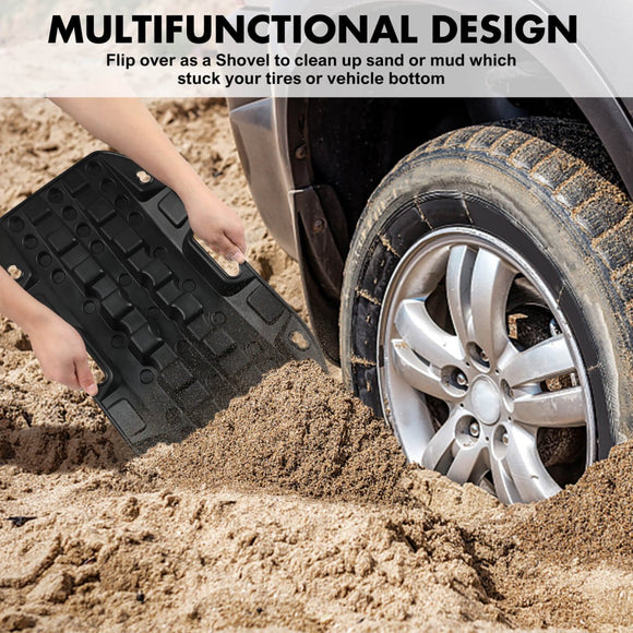 X - BULL Mini Recovery Tracks Traction Boards Sand Mud Snow 4WD 4x4 Vehicle 1 Pair Black - RnR Galore