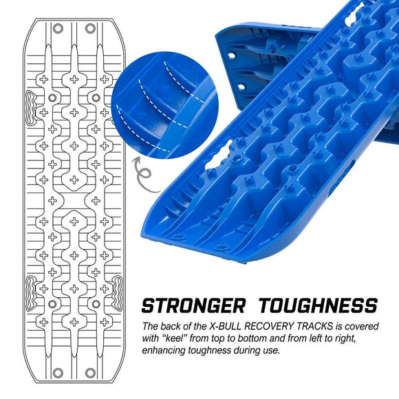 X - BULL Recovery tracks Mud Snow / Sand tracks / Grass 4X4 Caravan 2pairs 4WD Gen 3.0 - Blue - RnR Galore
