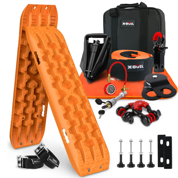 X - BULL Winch Recovery Kit with Recovery Tracks Boards Gen 3.0 Mounting Pins Snatch Strap Off Road 4WD - RnR Galore